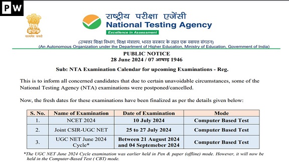 UGC NET Exam Dates